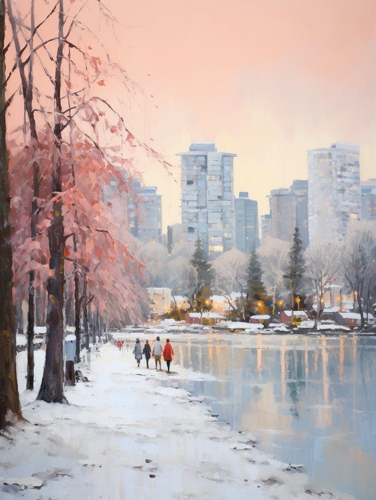 Dreamy Winter Painting Vancouver Canada 1