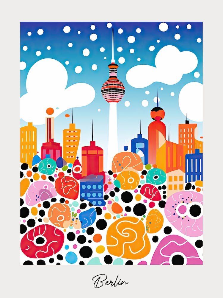 Poster Of Berlin, Illustration In The Style Of Pop Art 1