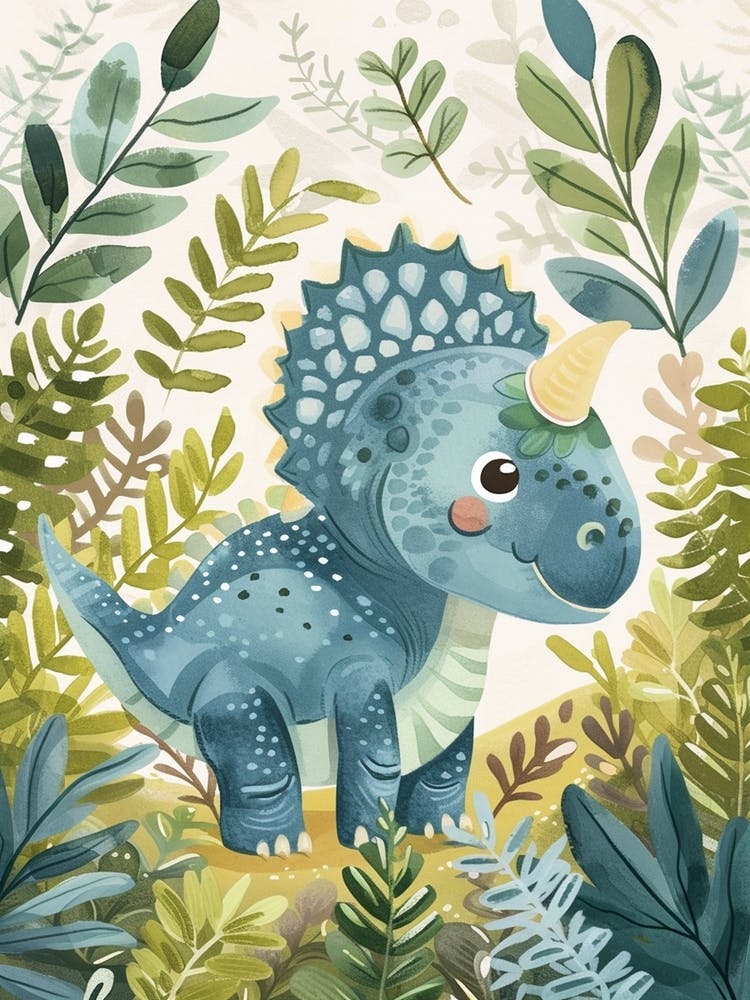 Cute Protoceratops Dinosaur Watercolour 4