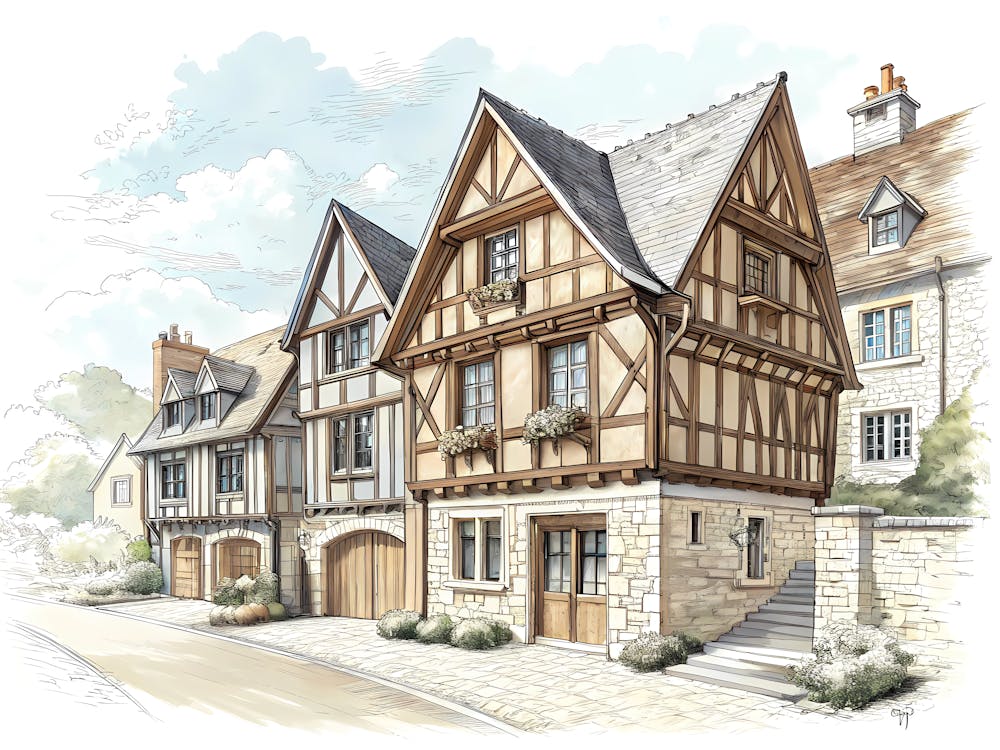 Minimalist Ink Sketch Of Delicate Study Of Half