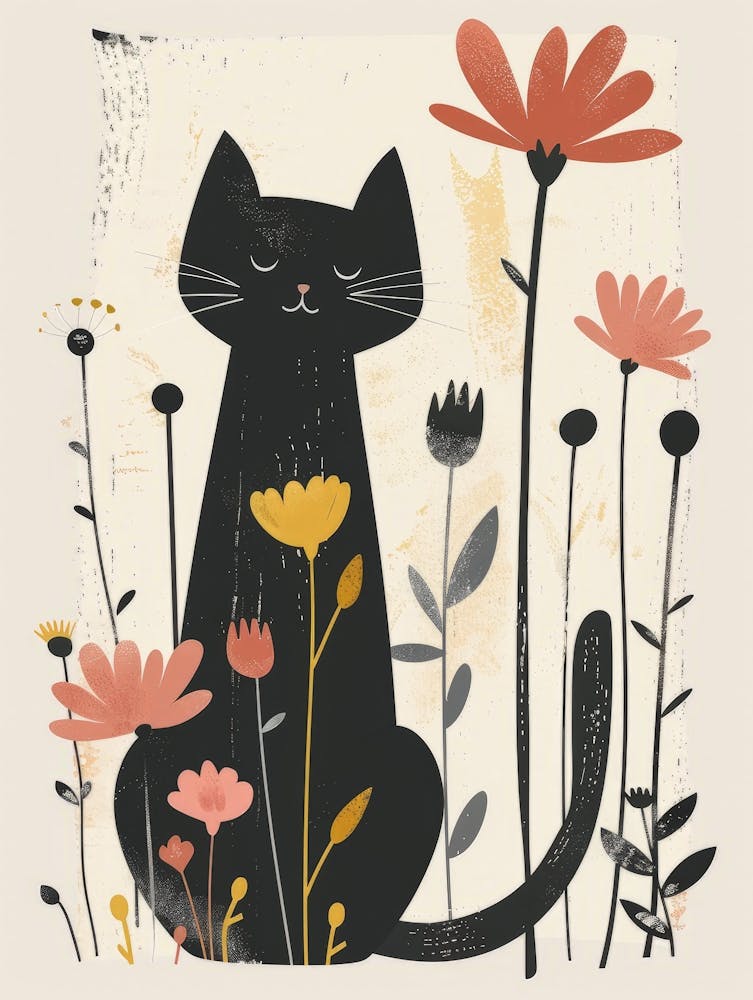 Cat In Flowers 3