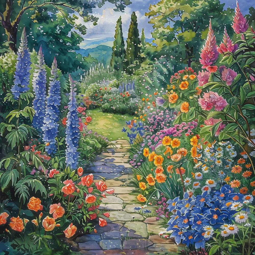 William Morris Flower Garden in Spring