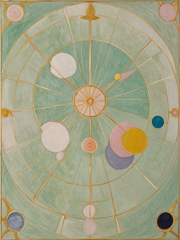 Abstrakte Räder in Pastell