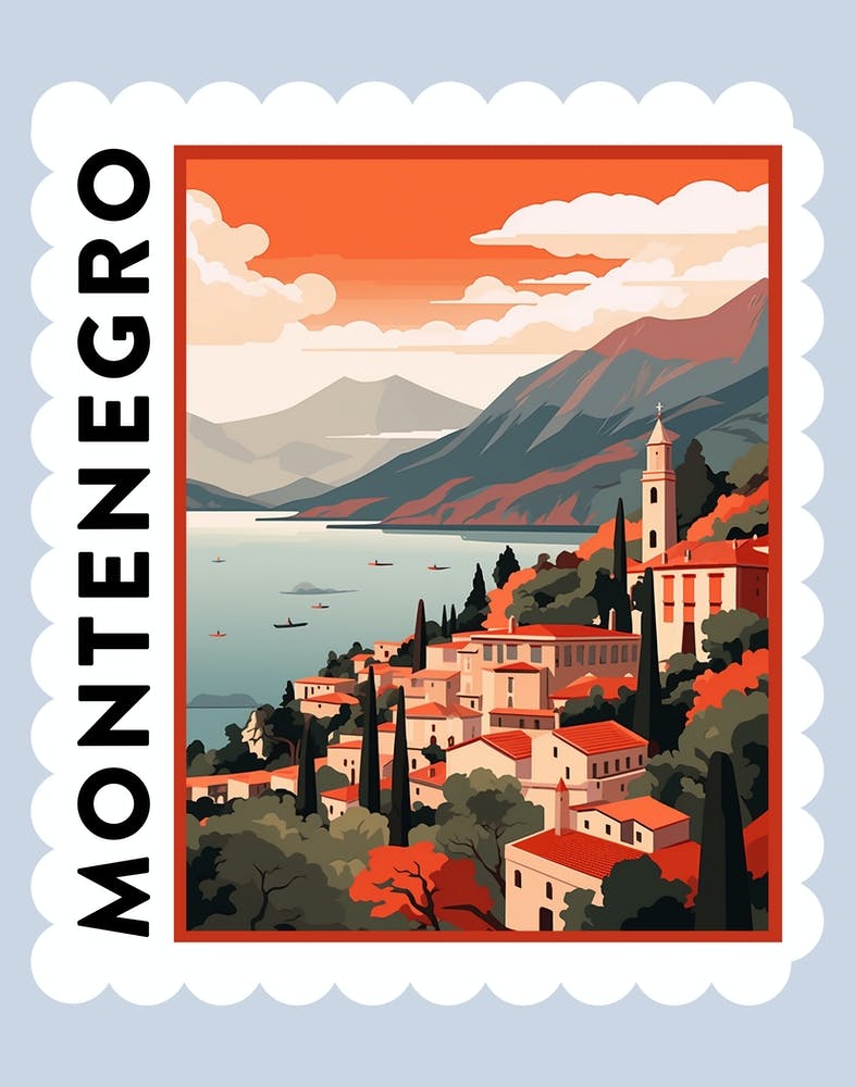 Montenegro 2 Travel Stamp Poster