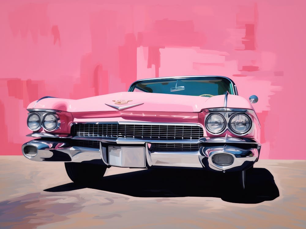Pink Cadilac Painting