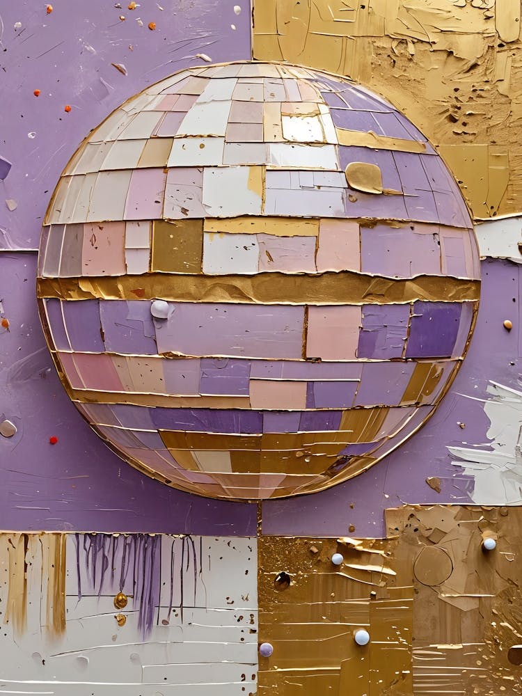 Purple And Gold Disco Ball no3
