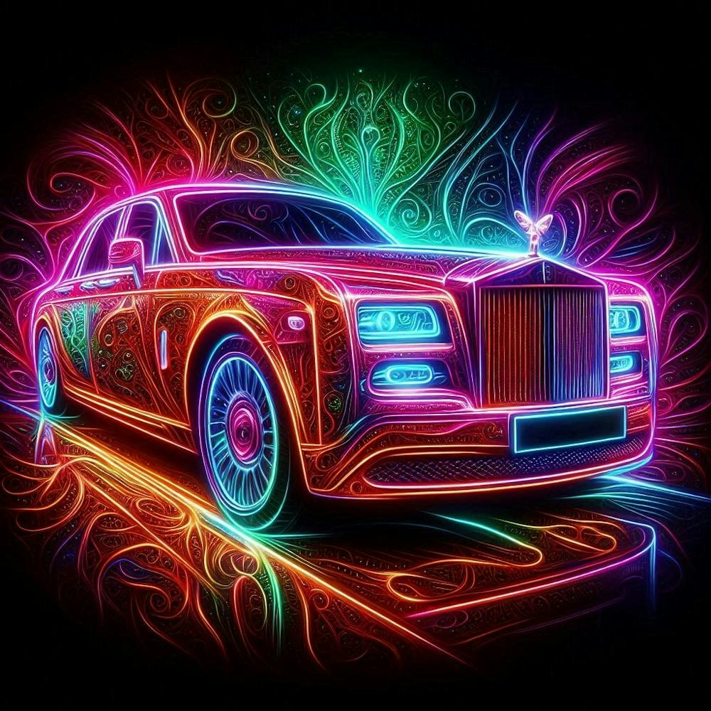 Neon Art of a Rose Royce