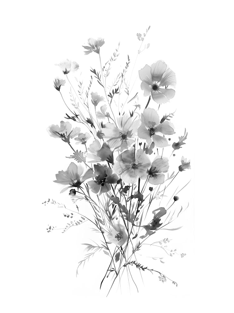 Fleurs Noires et Blanches 49