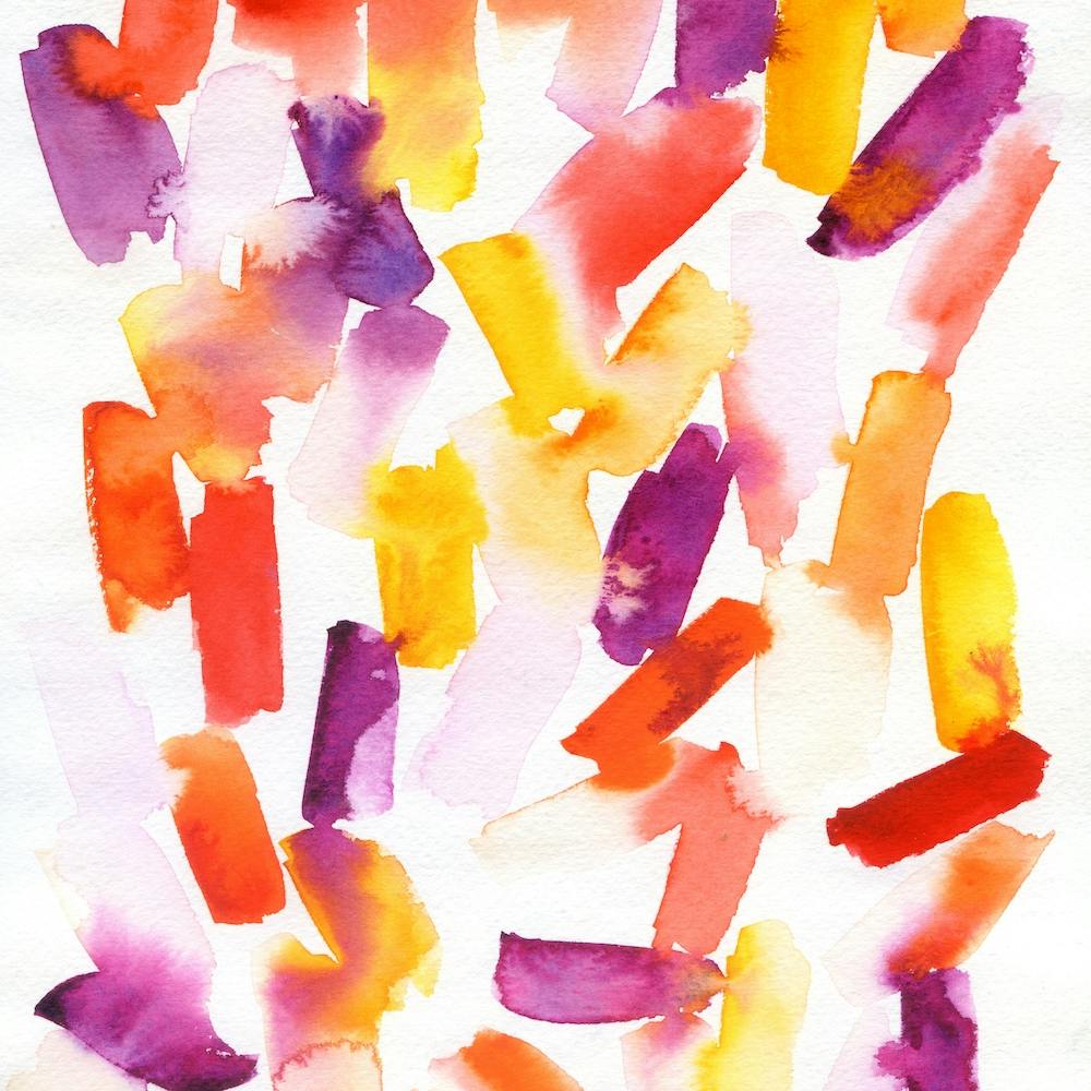 Abstract Painting Red, Orange, Purple