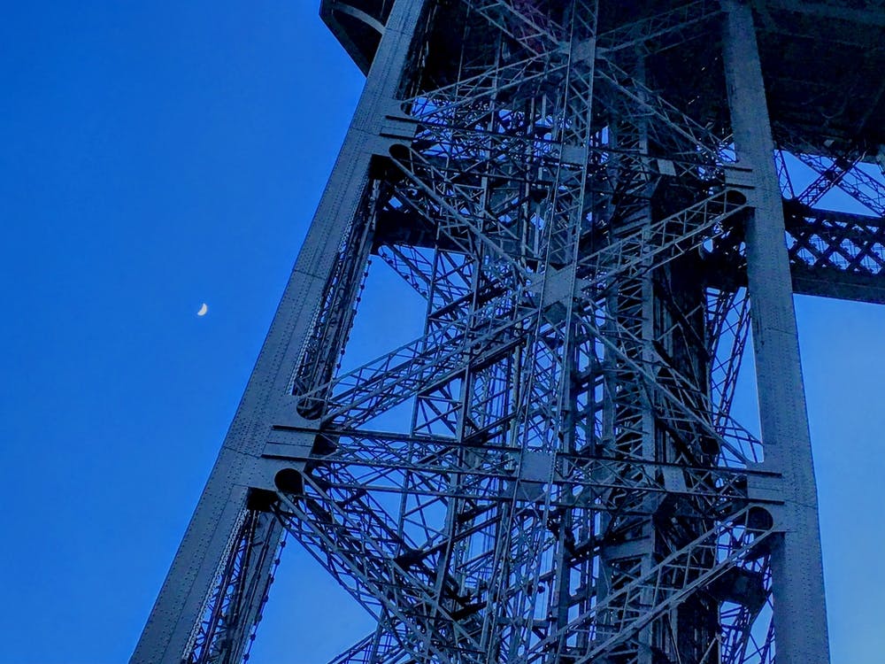 Eiffel Tower Leg and The Moon (Paris Series)
