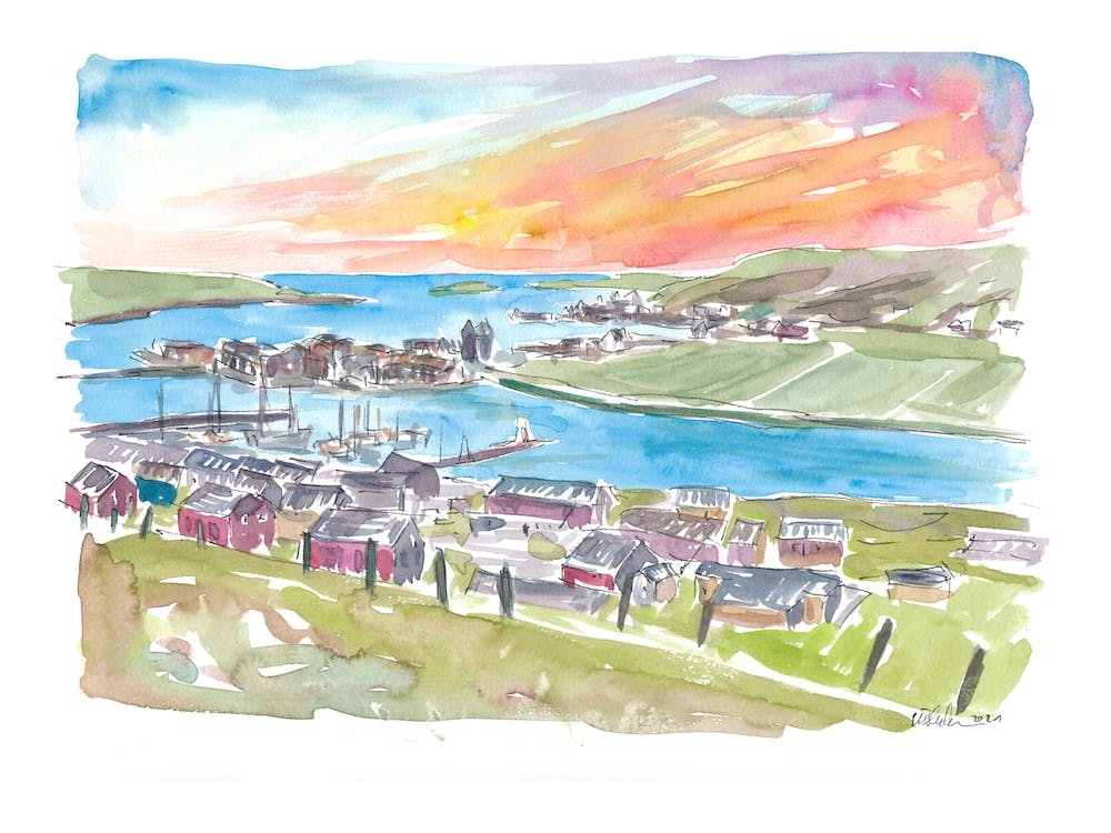 Scalloway Shetland Buchtansicht