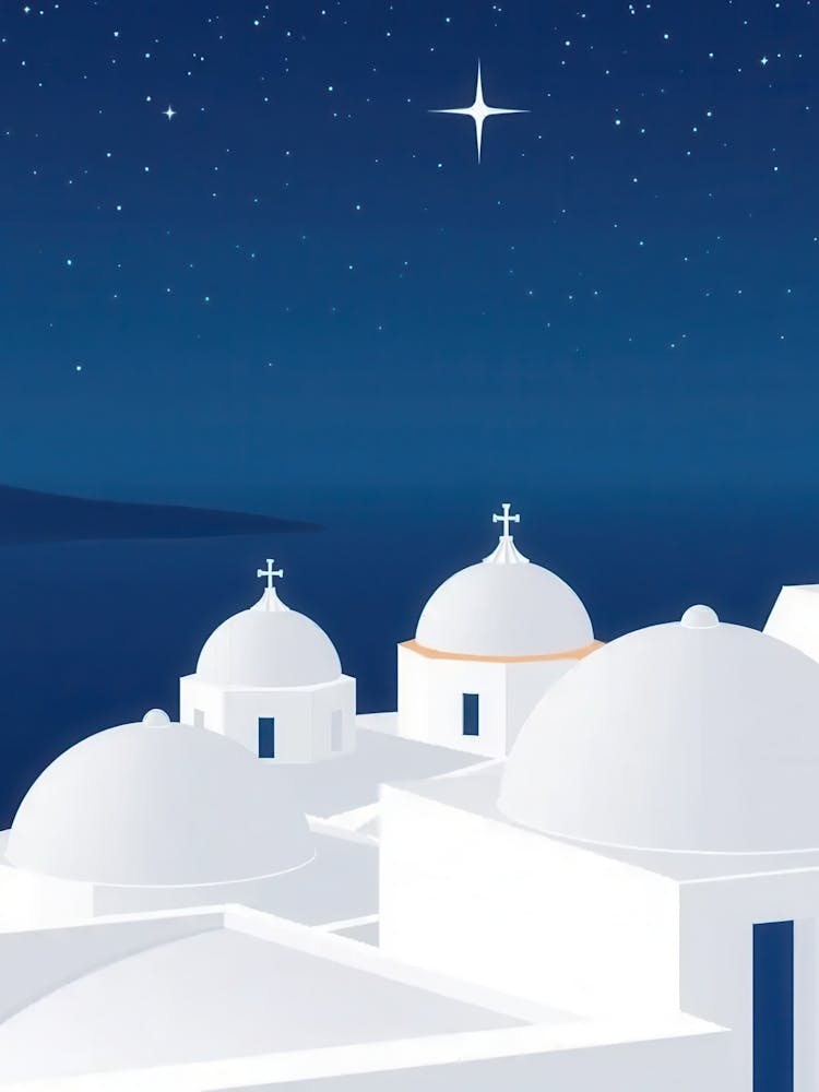 Christmas In Santorini