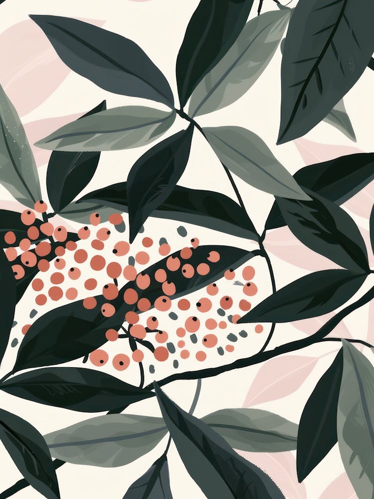 Elderberries Close Up Illustration 4