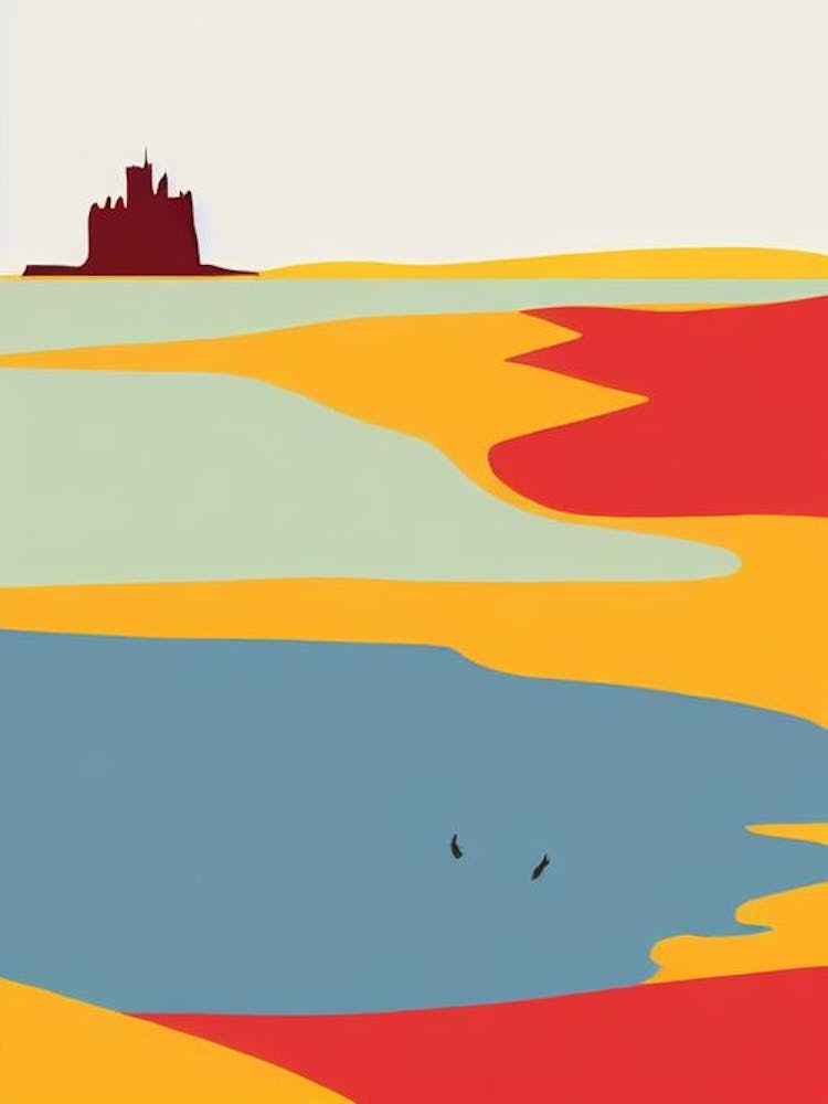 Bamburgh Beach Northumberland Midcentury