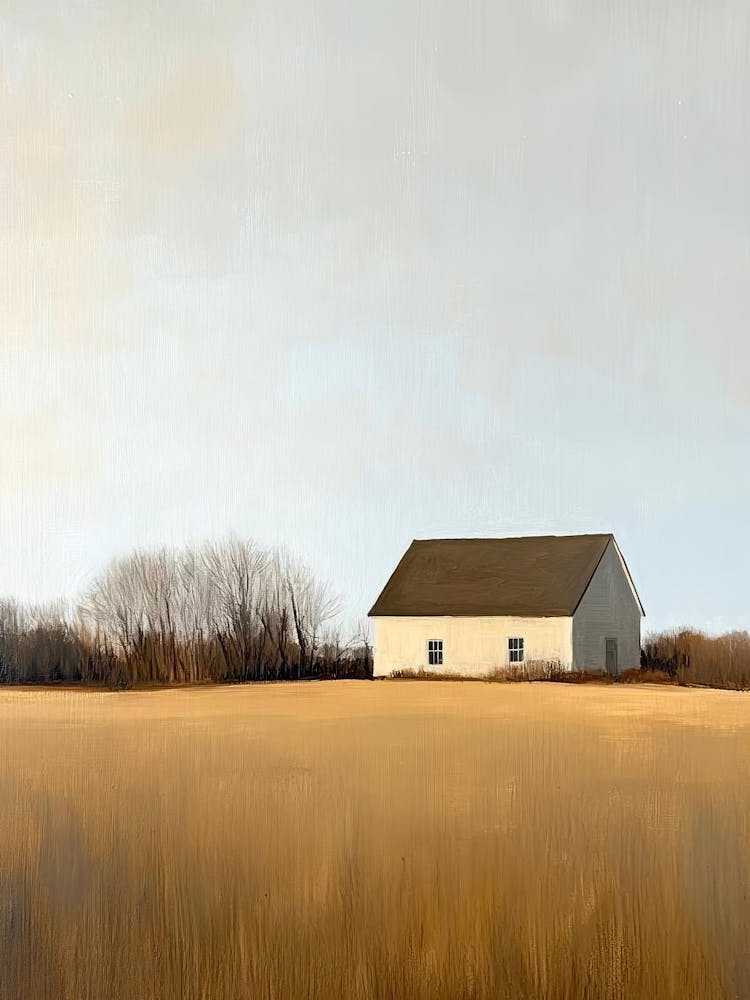 Abstract Landscape Painting, Autumn Modern Wall, Farmhouse Horizon Landscape Print, Minimal Wall Art