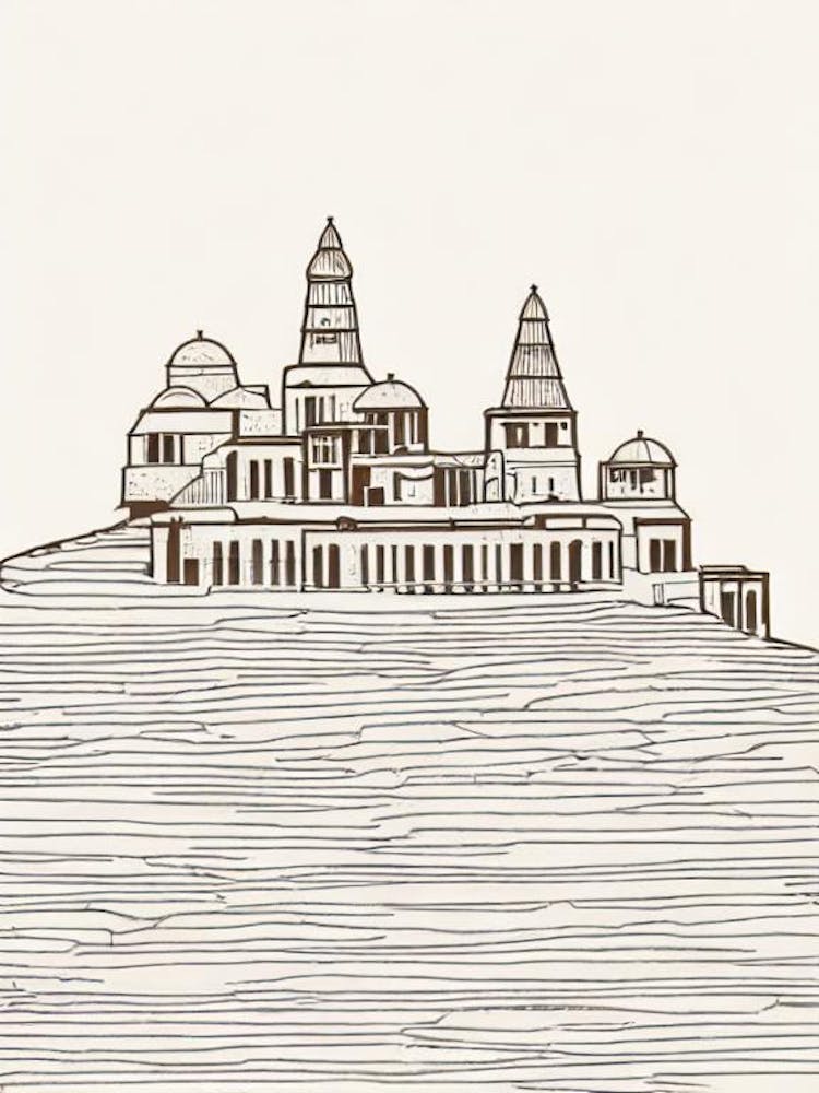 Cappadocia Region Turkey Boho Landmark Illustration