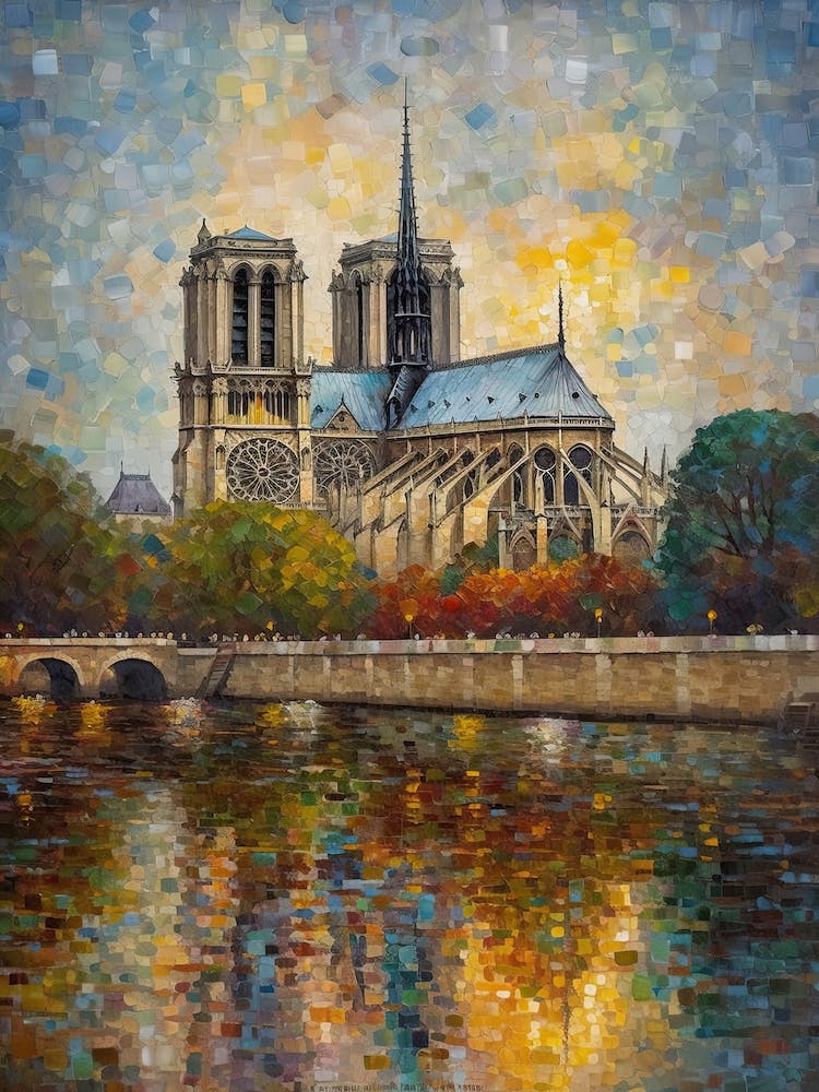 Notre Dame Paris France Monet Style 1