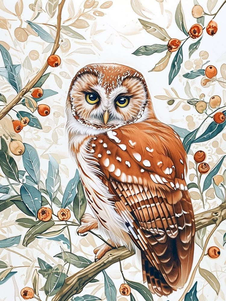 Northern Saw Whet Owl Marker Drawing 6