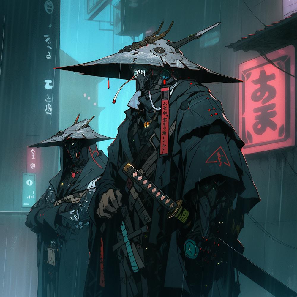 Myeera Samurai Drawn As Graffiti Cyberpunk City Neo Noir 4f5f0192 F504 49bc B289 9c4ee9f9ab91