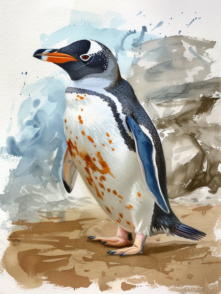 Humboldtpinguin Deception Island Aquarellmalerei 2