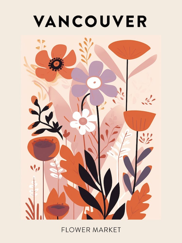 Flower Market Poster Vancouver Canada