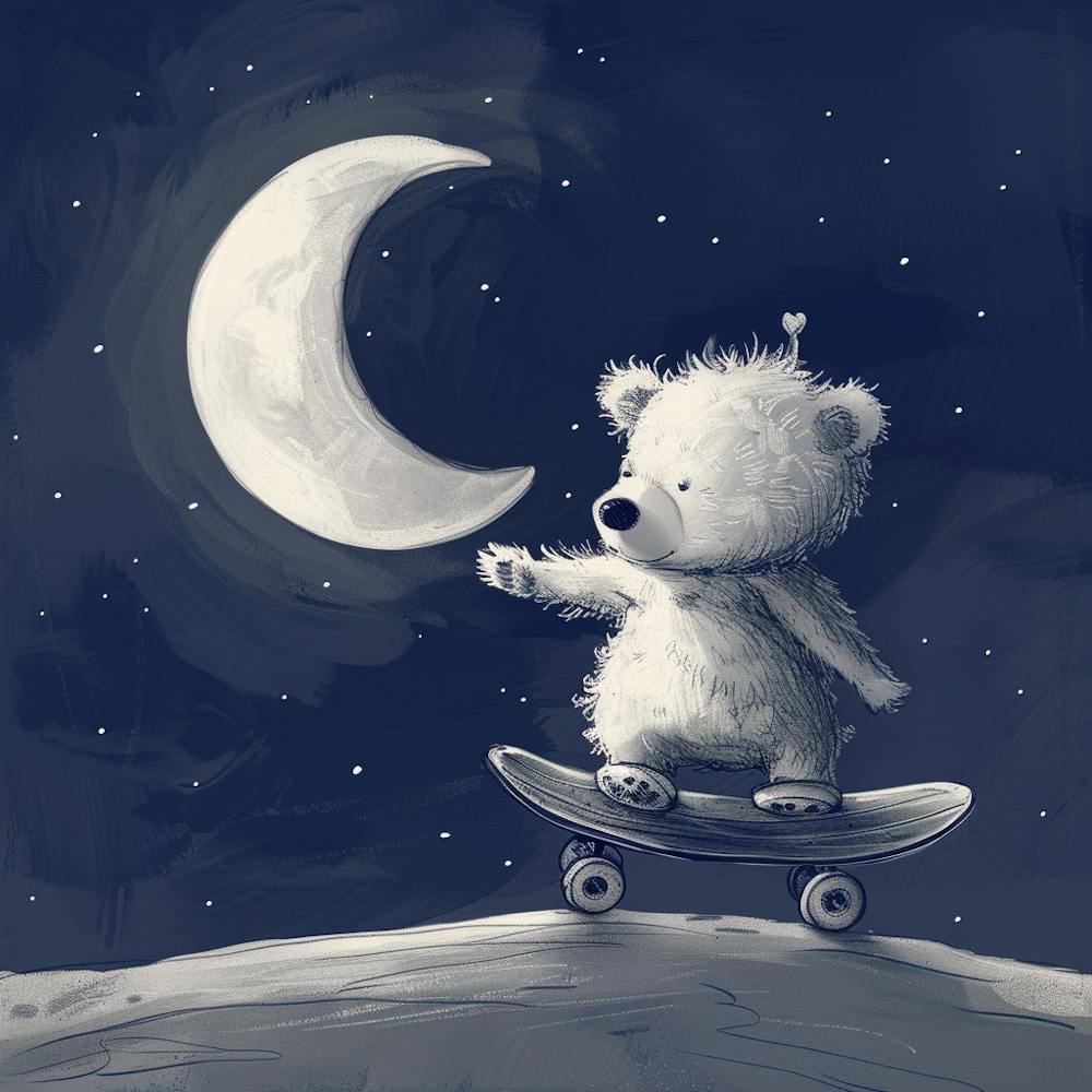 Ourson sur Skateboard