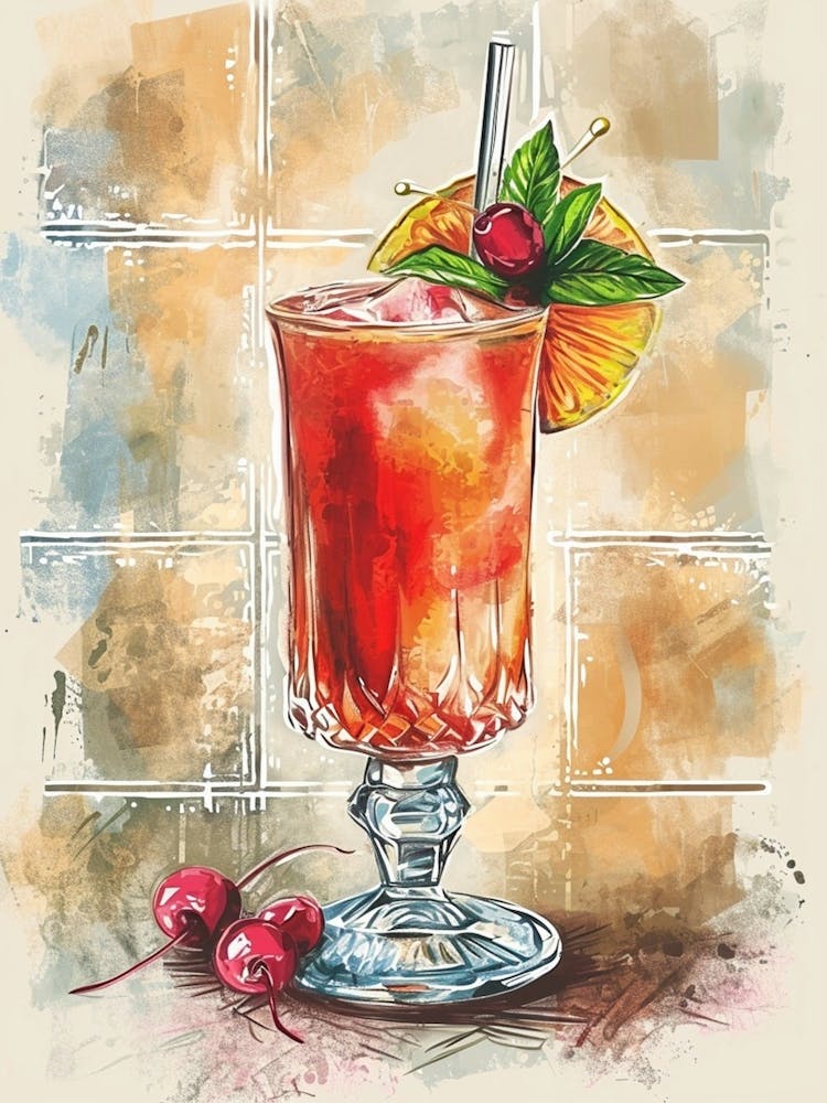 Singapore Sling Inspired Cocktail