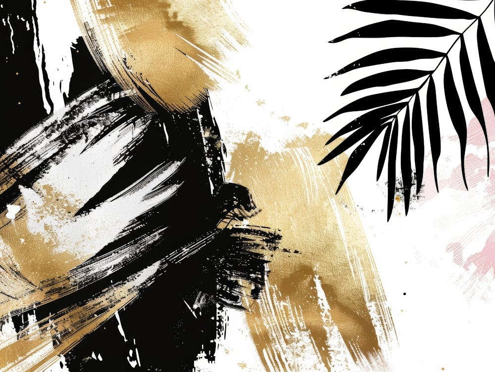 Gold And Black Abstract Painting 61