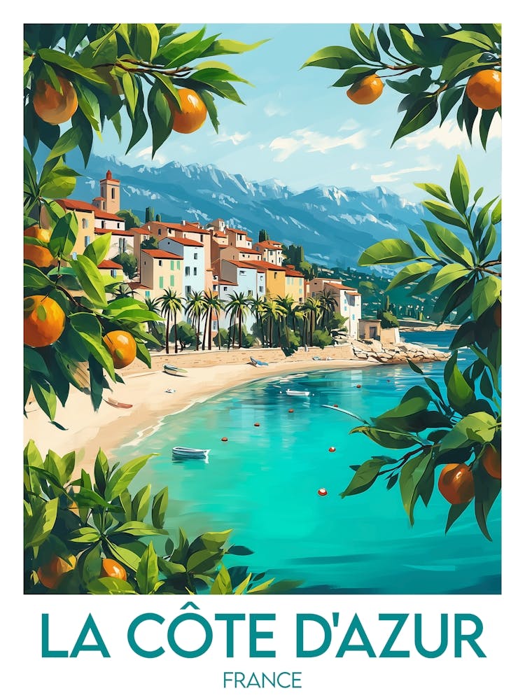 Affiche de voyage La Côte D Azur