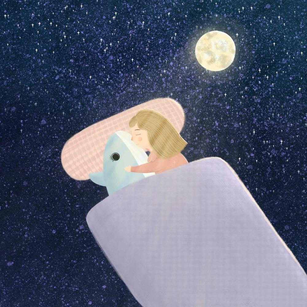 Sleeping Girl In moon