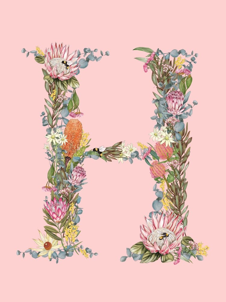 H Pink Alphabet Letter