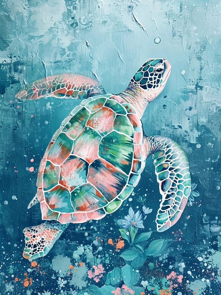 Sea Turtle In The Blue Ocean 2