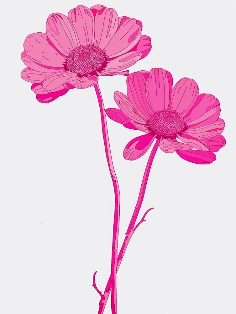Hot Pink Oxeye Daisy 2