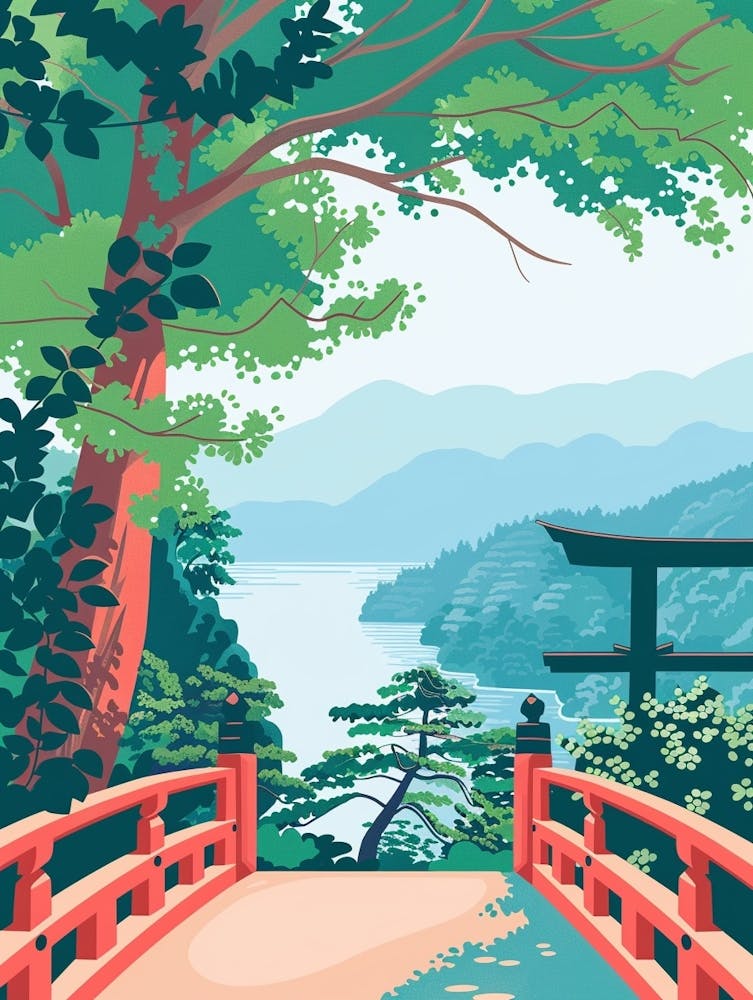 Nikko Japan 7 Colourful Illustration