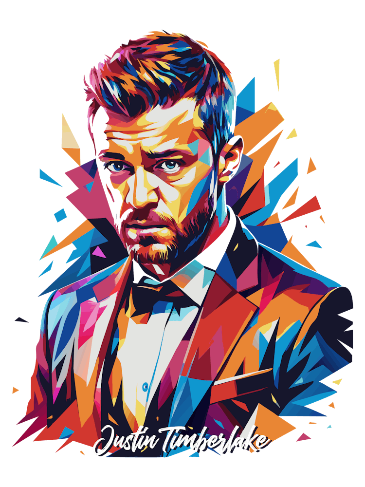 Justin Timberlake 01 Portrait Music Icon Style WPAP Pop Art