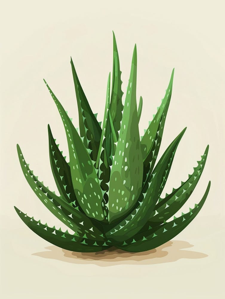 Aloe Vera Pflanze Minimalistische Illustration 8