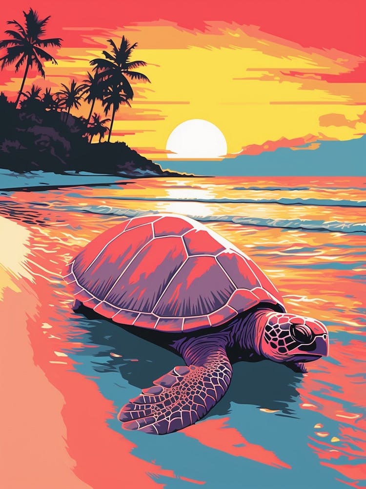 Colour Pop Sea Turtle On The Beach 1