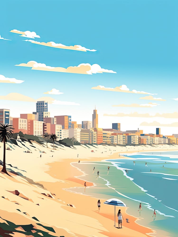 Bondi Beach, Australia, Flat Illustration 4