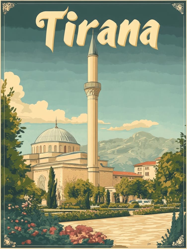 Aihrgdesign A Classic 1960s Travel Poster For Tirana 2