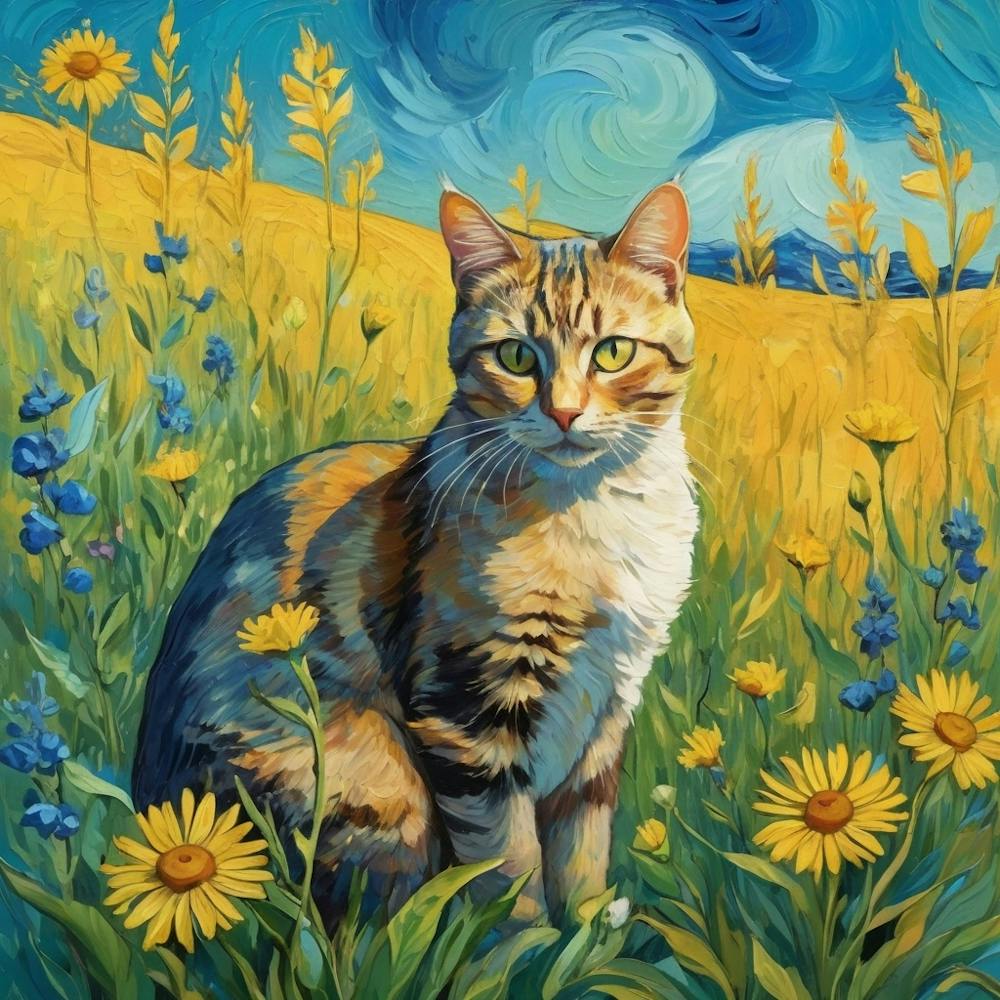 Cat In The Meadow 1