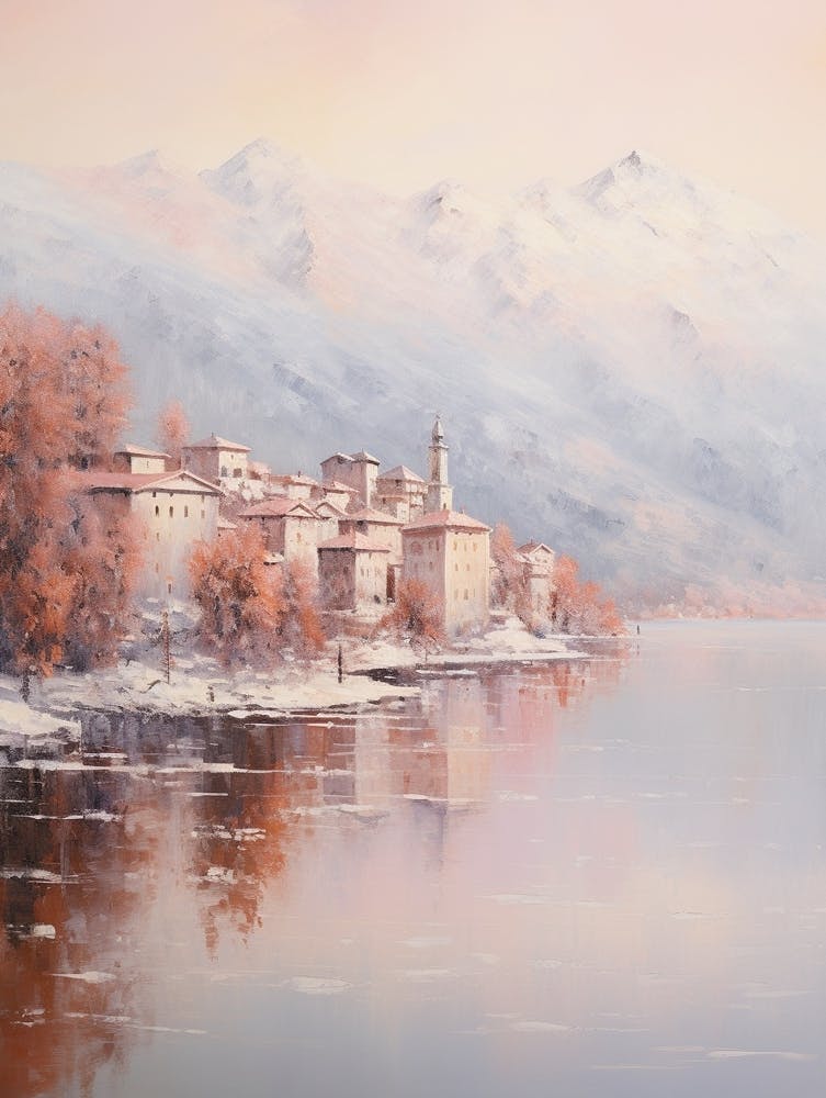 Dreamy Winter Painting Lake Como Italy 2