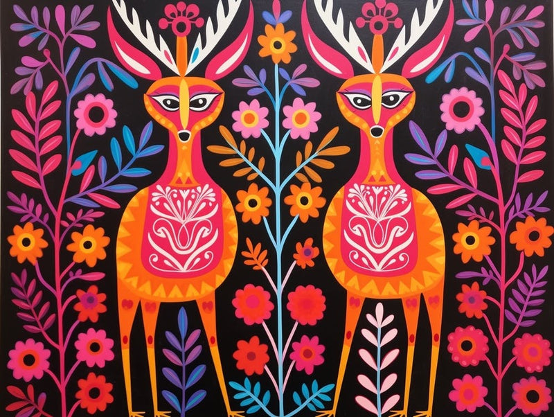 Gazelle 1 Folk Style Animal Illustration