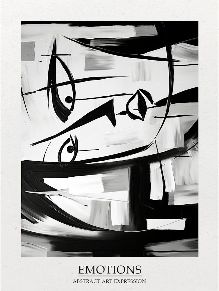 Emotions Abstract Black And White 7 Poster
