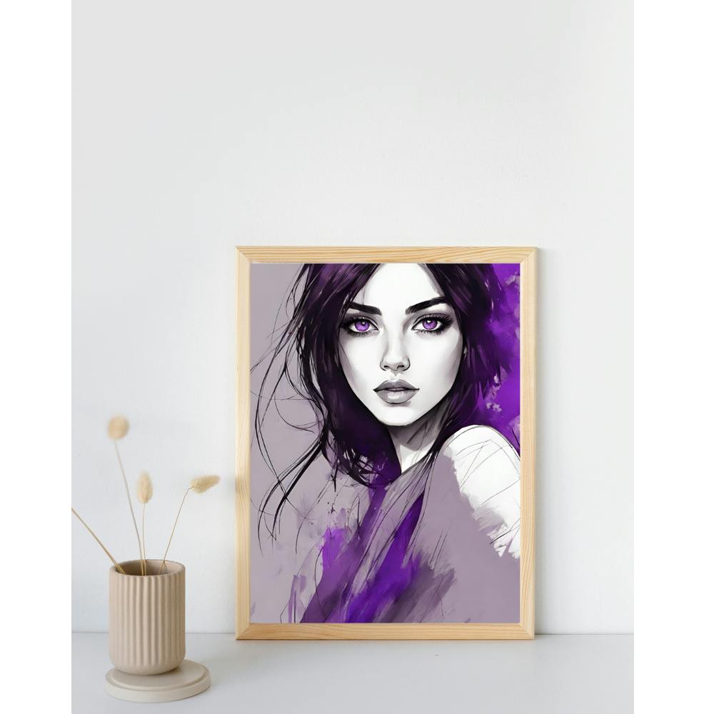 Beautiful girl with purple eyes