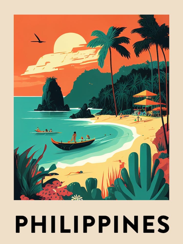 Philippines 3 Vintage Travel Poster