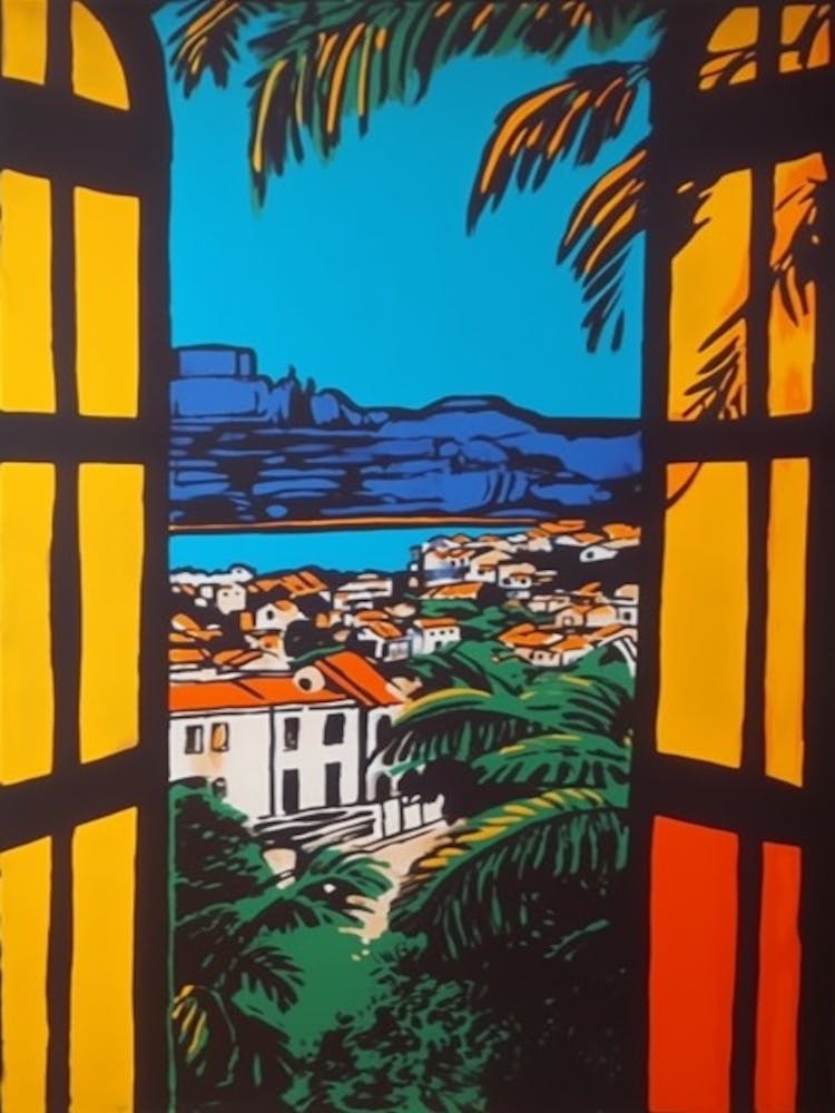 A Window View Of Rio De Janeiro In The Style Of Pop Art 4