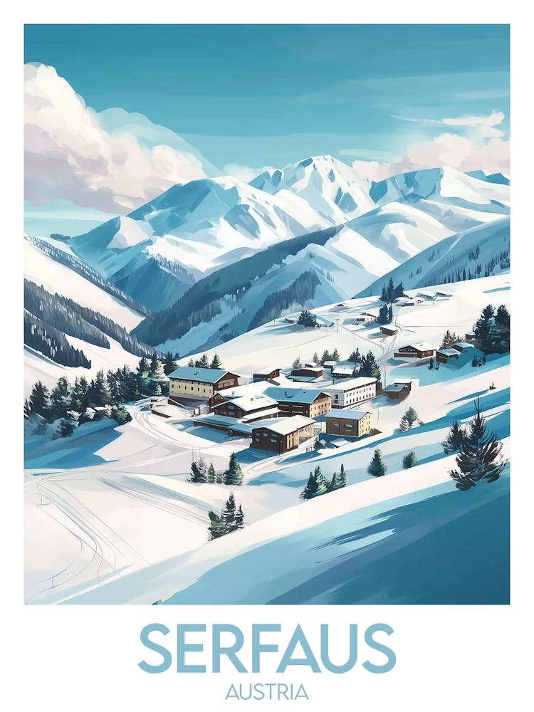 Affiche de voyage Serfaus