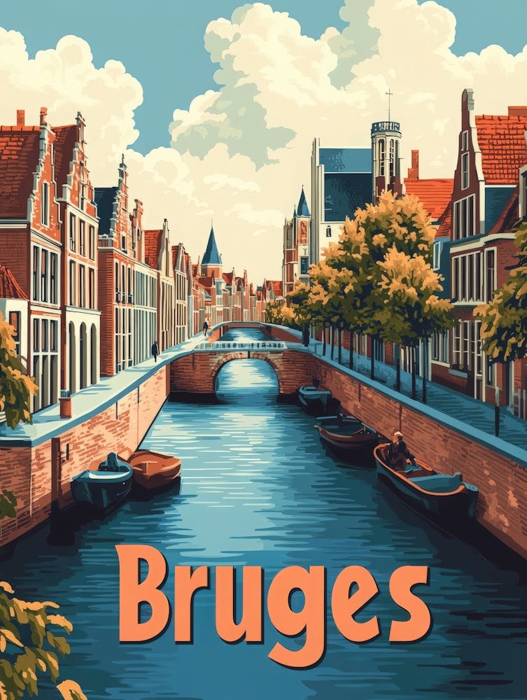 Aihrgdesign A Classic 1960s Travel Poster For Bruges 3