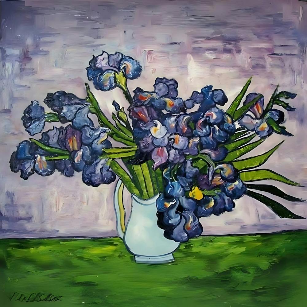 Irises In A Vase