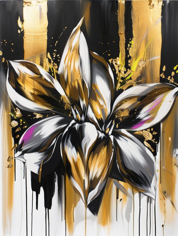 Fleur or et noire